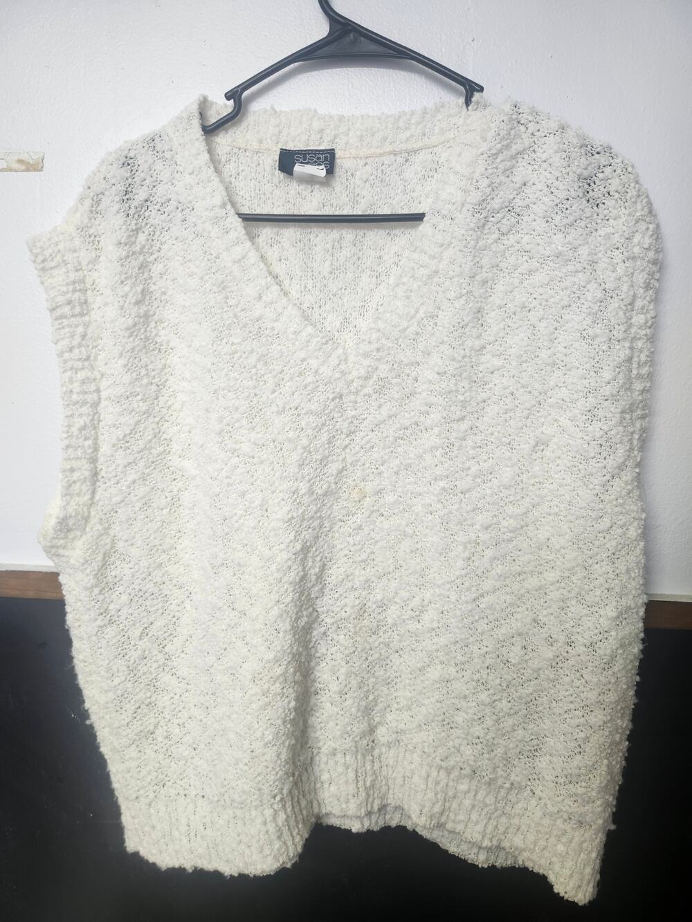 Vintage Susan Ess Buncle knit short sleeve acrylic sweater xl